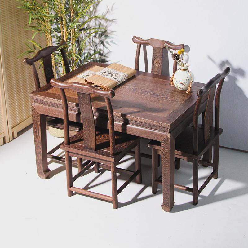 鸡翅木餐桌d简约小户型客厅茶几实木茶桌红木长条桌小户型家用饭