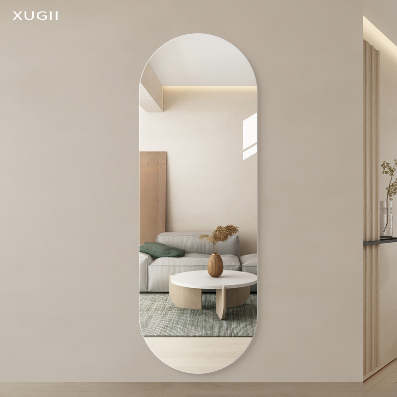 网红ins风镜子家用全身镜艺术穿衣镜壁挂式贴墙自粘试衣镜免打孔