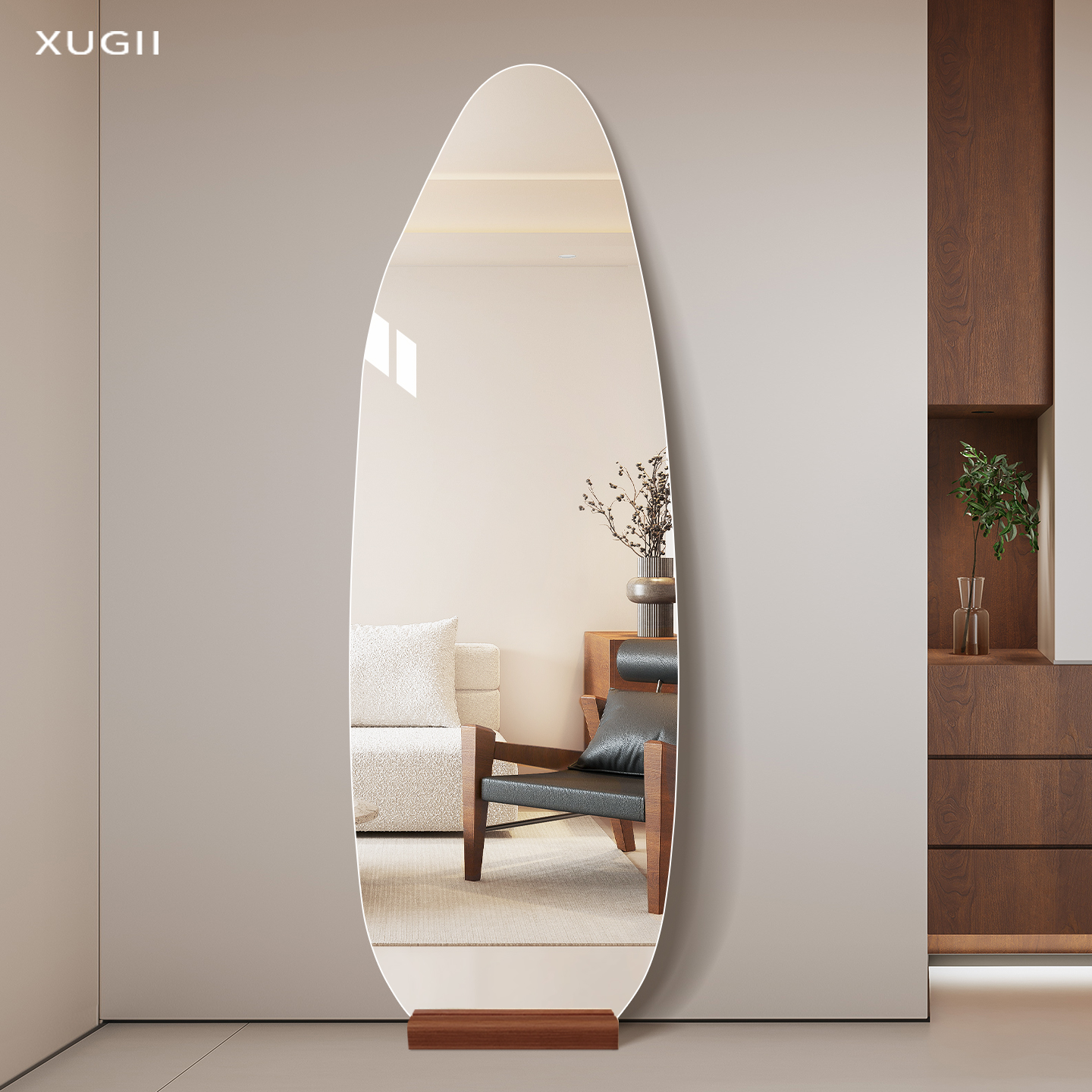 中古异形全身镜子靠墙落地镜高级