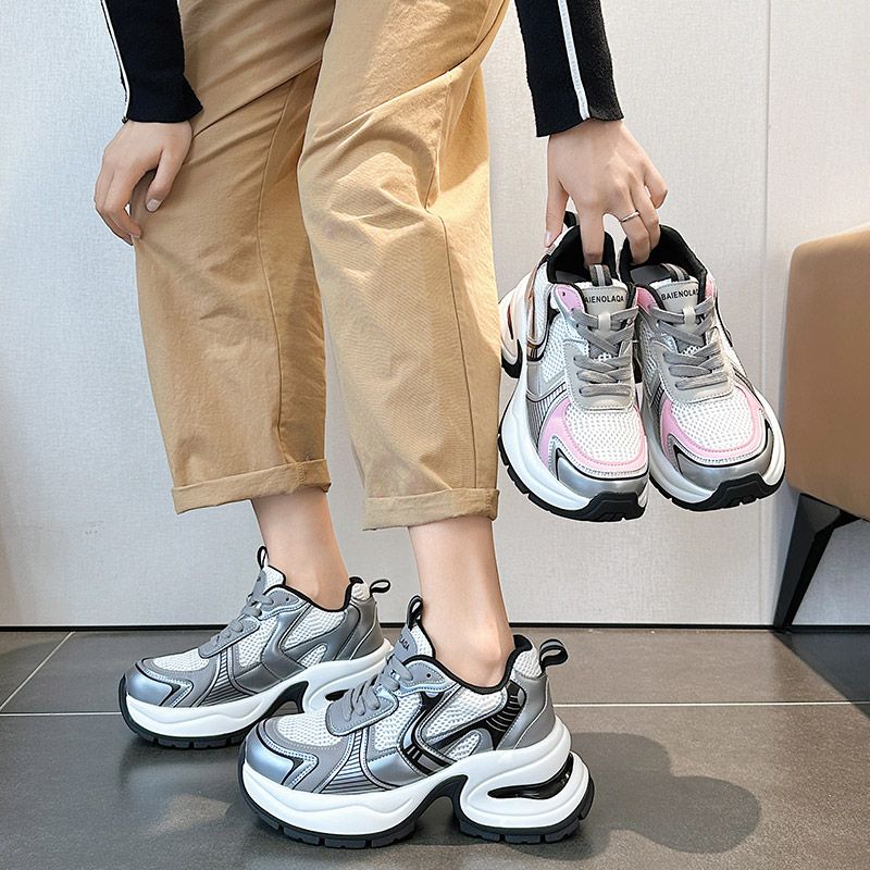 棒球队长鞋子ins潮鞋潮女2025年新款爆款高跟鞋女百搭厚底老爹鞋