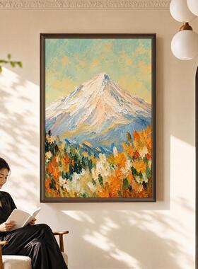 背有靠山法式风景玄关对门挂画