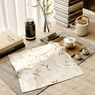 新中式茶杯茶具盖布茶盘果盘小尺寸盖巾咖啡机小家电遮尘布小方巾