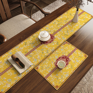 新中式禅意硅藻泥茶席茶室桌旗茶杯垫布茶台吸水免洗可裁剪隔热垫