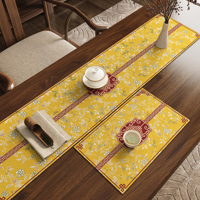 新中式桌旗硅藻泥吸水可裁剪隔热