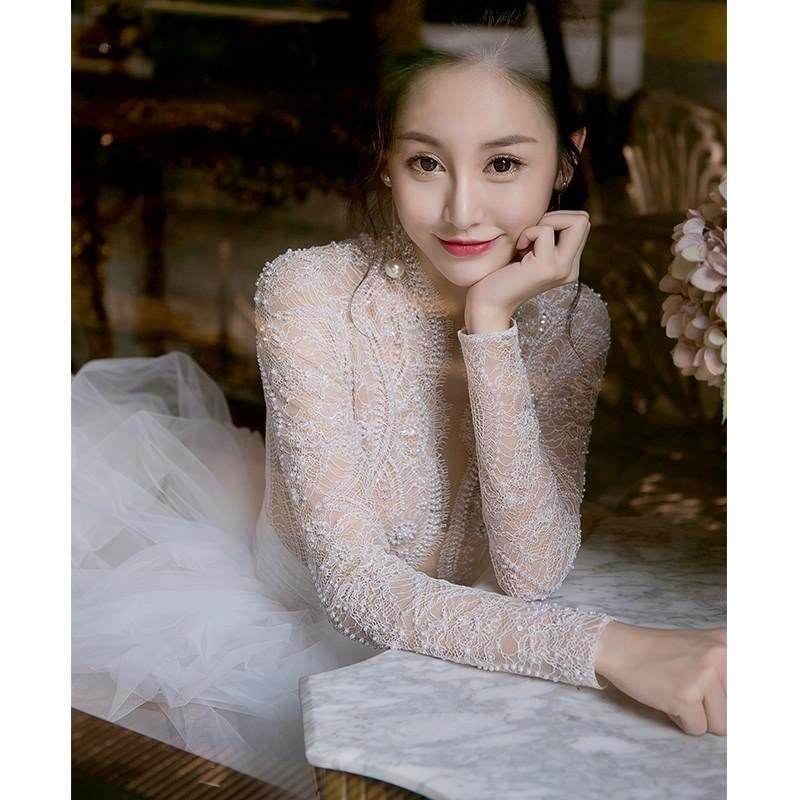 星空長袖主婚紗禮服2018新款新娘結婚韓式拖尾宮廷公主蕾絲夢幻輕在類目 女裝/女士精品, 婚紗/旗袍/禮服, 婚紗中 - 來自Buy2taobao.com提供專業的淘寶代購服務