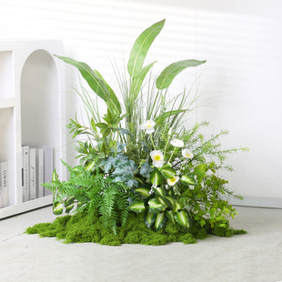 松雨仿真青苔草丛造景室内植物软装花艺橱窗庭院水池野草景假绿植