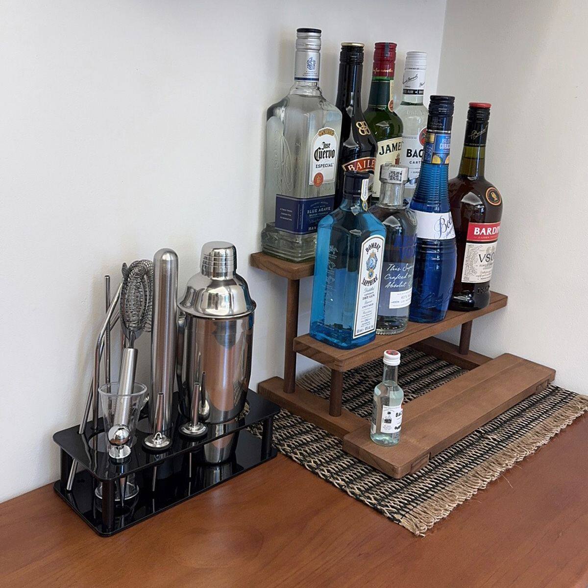 调酒器置物架12孔调酒器工具收纳架雪克杯摇摇壶盎司量酒器吧勺吸