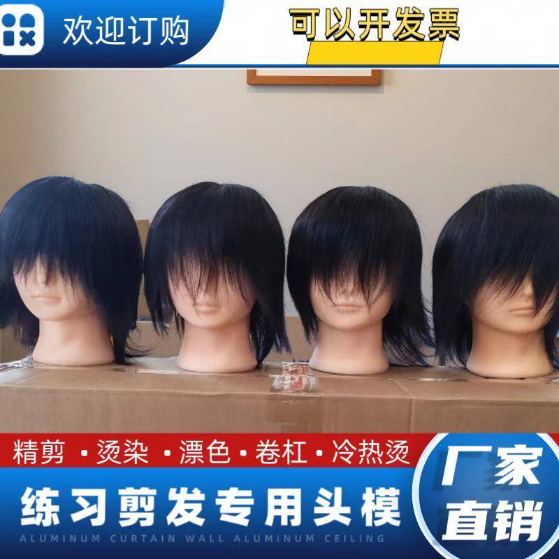 模头真人发男士短发头模 全真发头模烫染漂公仔油头雕刻 锡纸烫学