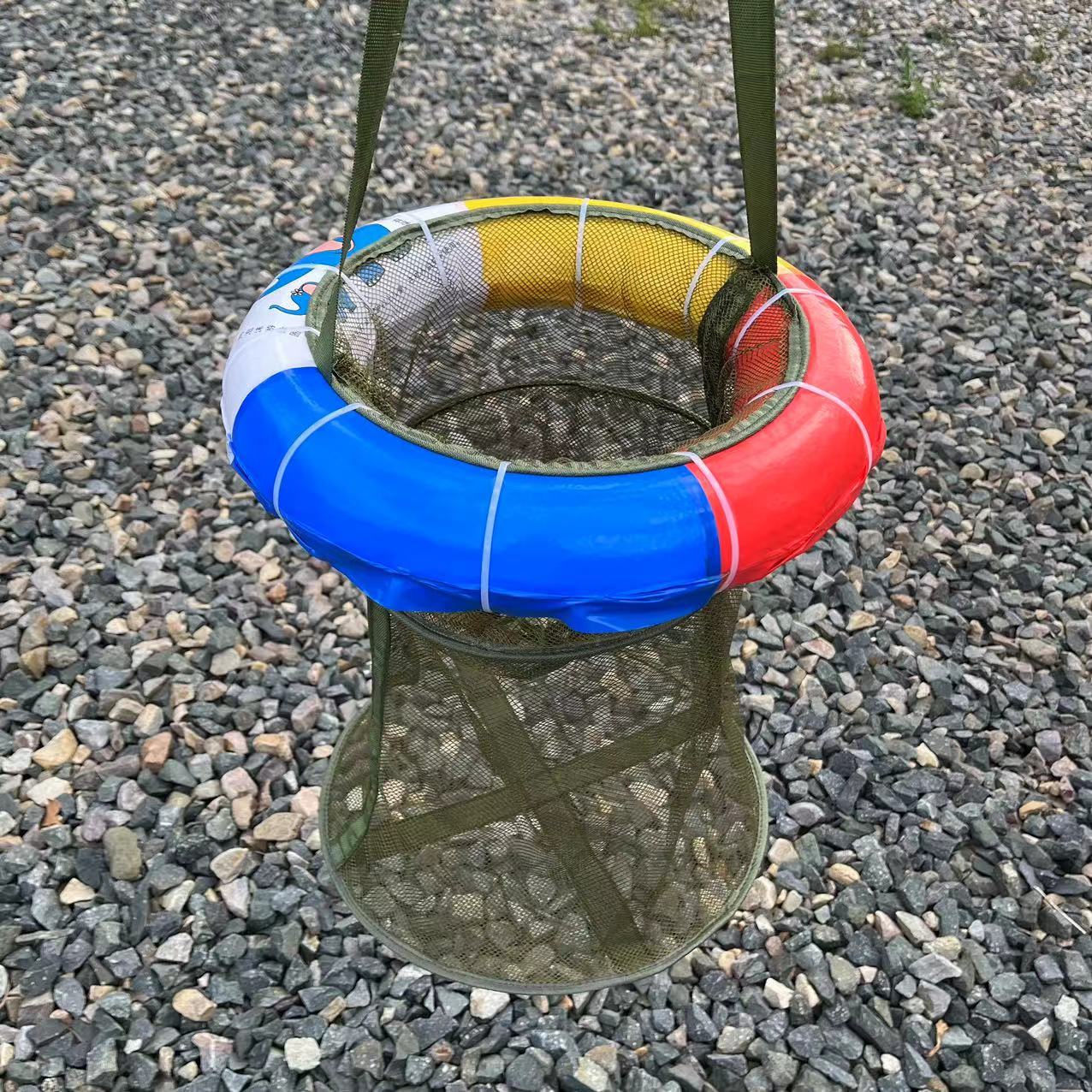 救生圈网兜赶海潜水专用鱼篓救生圈实心泡沫可漂浮网装螺八爪鱼便