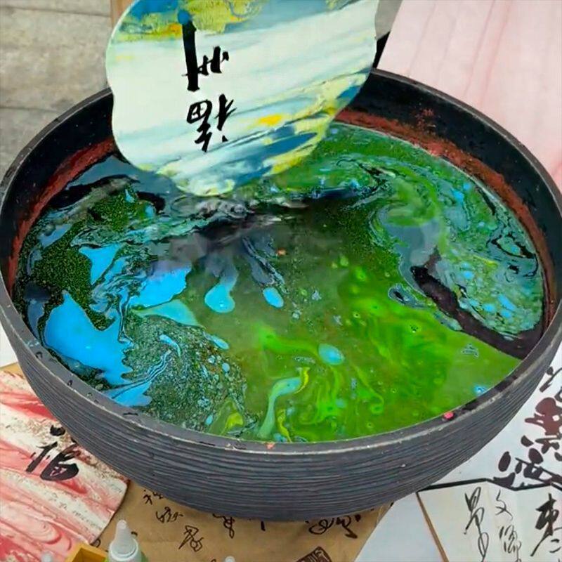 漆扇桶漆扇盆缸非遗漆扇漂漆专用桶大口径容器摆摊工具手工颜料染