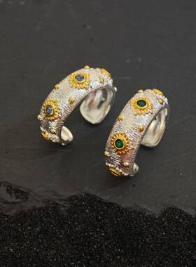 西太后Vintage中古风镶钻太阳花