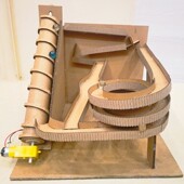 创意新款 自制牛皮纸轨道滚珠过山车手工材料包科技小制作玩教具