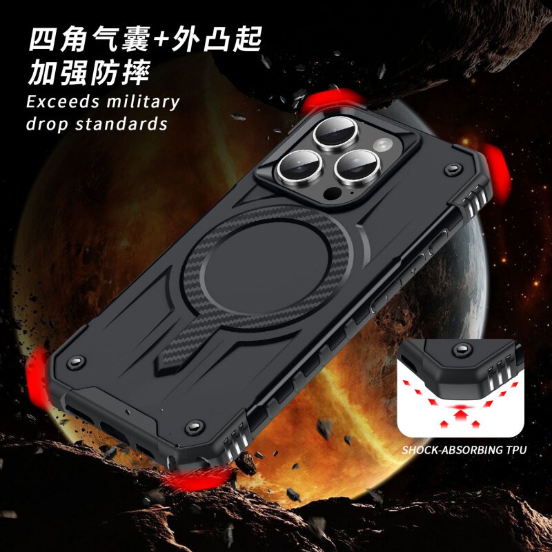 【军工级防摔】适用苹果16手机壳iPhone15plus保护套磁吸四角加厚14硅胶软边13商务16e大孔加高三星S24FE防滑