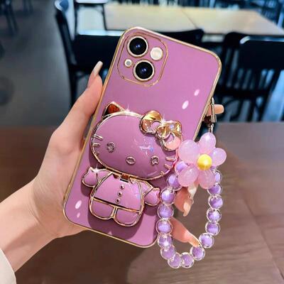 苹果手机壳可爱猫咪补妆镜子防摔