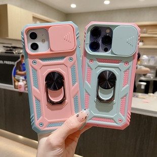适用苹果17手机壳iphone16pro三合一ip12推拉镜头11全包x高出屏幕xsmax支架XR防摔15硅胶套8plus滑盖带防尘塞