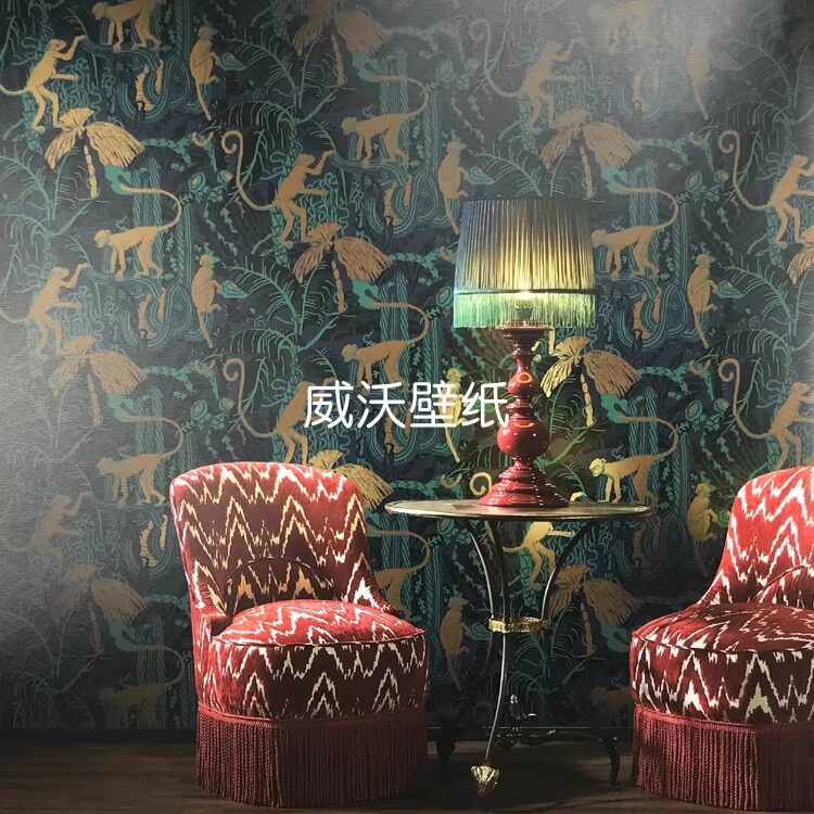 美绮 帛美SPLENDOR 丛林猴子背景无缝墙布WQ470901 470902 470903