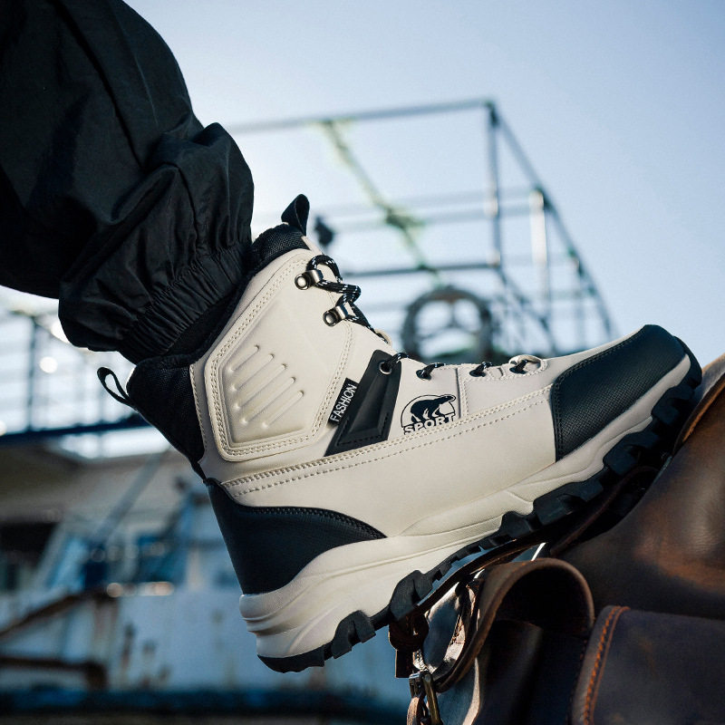 冬季男士高帮棉鞋加绒加厚保暖