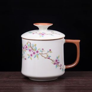 高颜值陶瓷杯马克杯家用喝水杯带盖办公茶杯牛奶杯陶瓷水杯咖啡杯