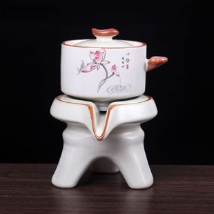 汝窑自动茶具套装 2025新款 家用防烫石磨泡茶壶办公室懒人泡茶神器