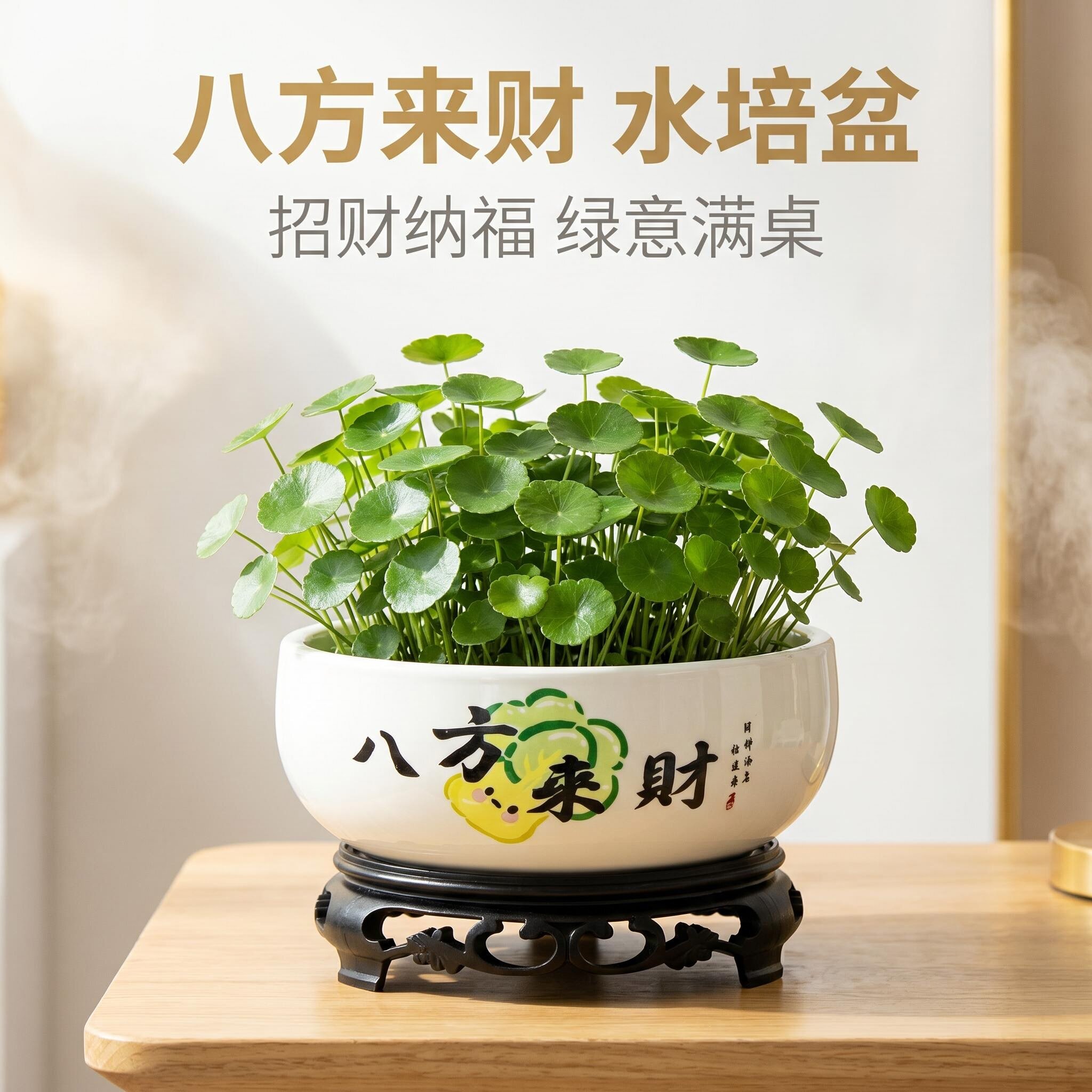 铜钱草水培盆水养植物器皿桌面绿萝容器陶瓷花盆室内客厅装饰摆件