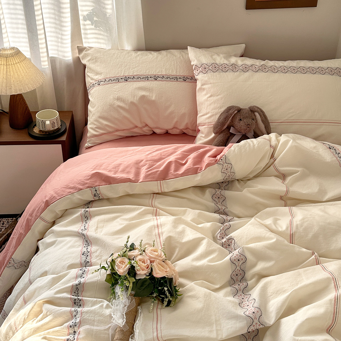 2026新款60支法式复古风全棉纯棉色织提花四件套被套床单床笠床品,床上用品,床品套件/四件套/多件套,淘宝优惠券,粉丝福利购,淘宝优惠卷