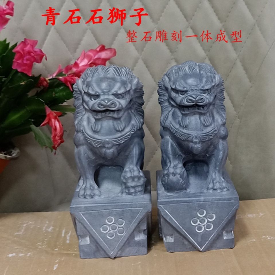 墓石碑摆件小石狮子一对公母墓地家用墓前坟前坟地阳台屋顶房顶摆