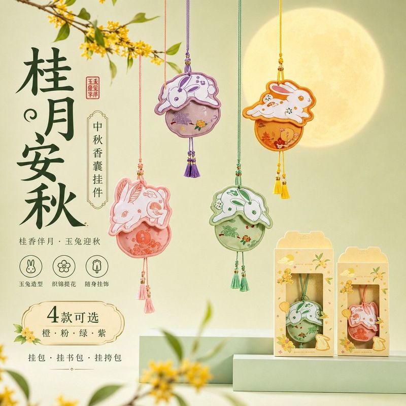 教师节送老师小礼物中秋玉兔香囊挂件幼儿园小学生奖品闺蜜伴手礼