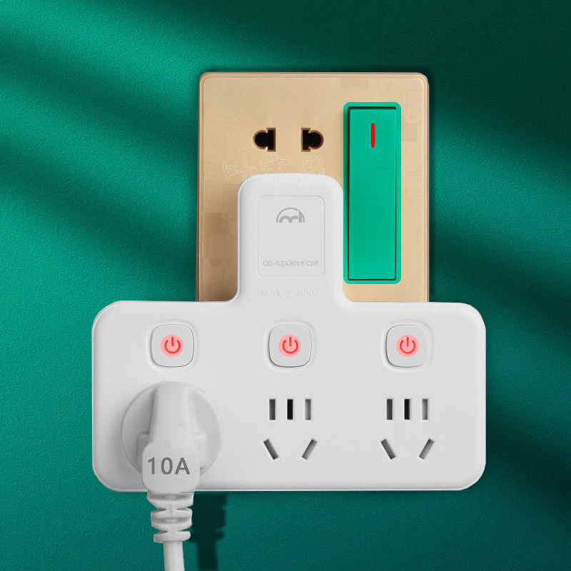 插座无线扩展多位排插多插头分插器一转分多孔USB充电T型集合插排