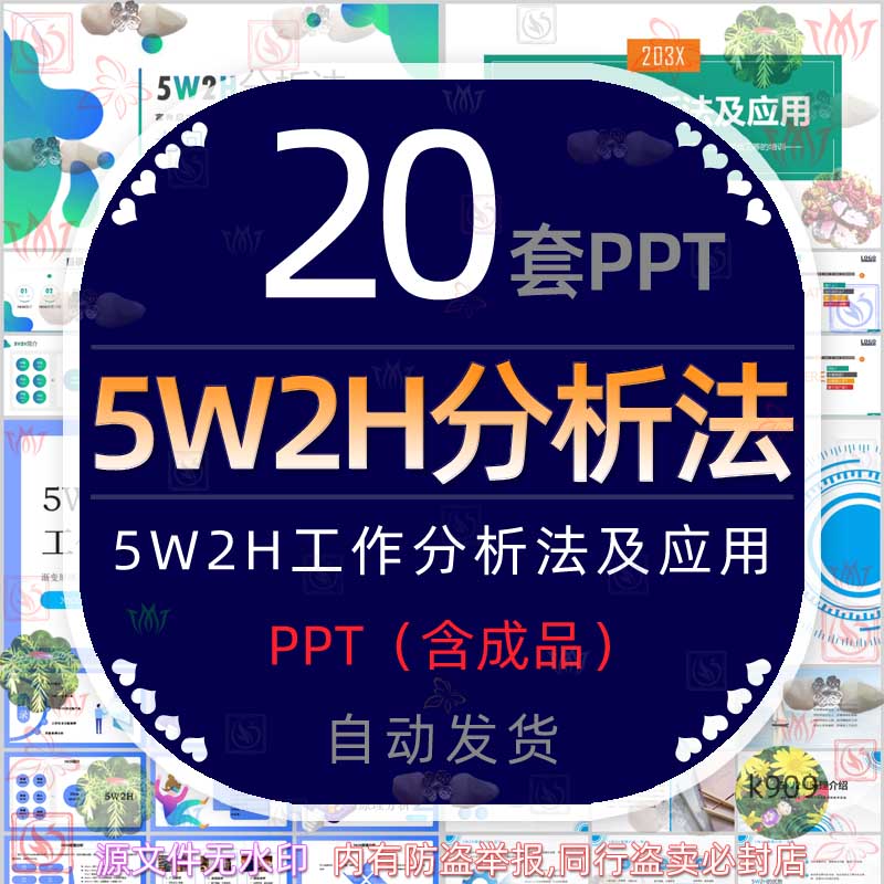 公司员工管理5W2H工作分析法及应用培训PPT模板七问分析法图表格