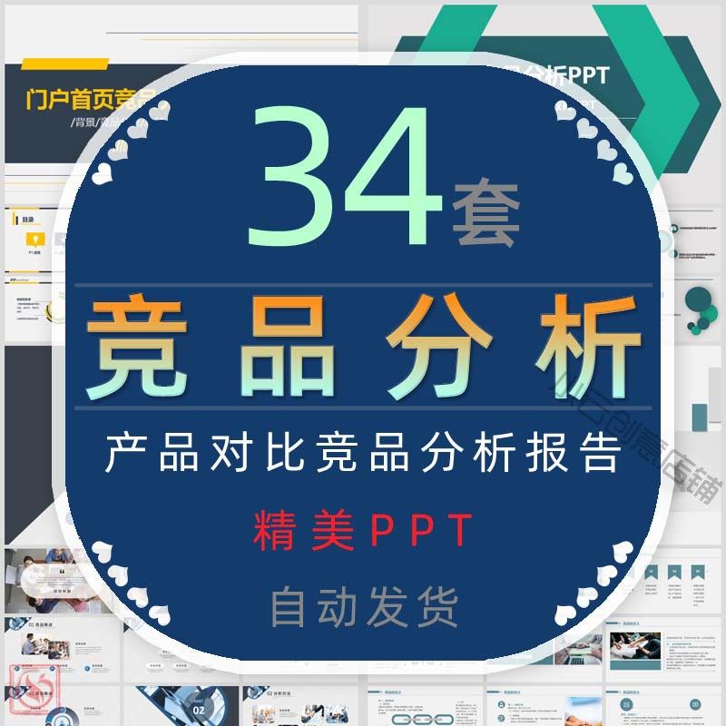 企业竞品分析数据总结报告ppt模板产品对比品牌竞争比较方法课件