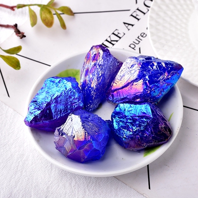 Natural Crystal Raw Healing Stone Electroplate Quartz Speci