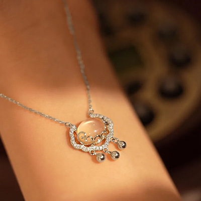 Xiangyun Ruyi Peace Lock Necklace Female Korean Version ins