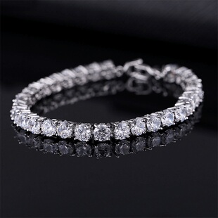 Luxury 4mm Cubic Zirconia Tennis Bracelets Iced Out Chain C