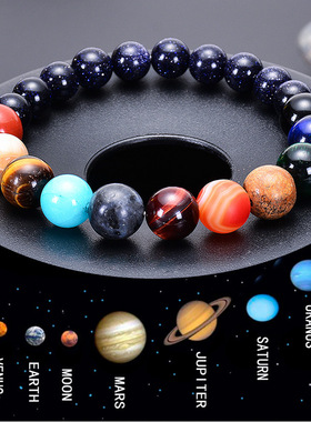 2021 Universe Solar System Bracelet Women Natural Stone Eig