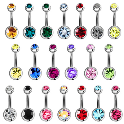 5/10/15/20pcs/lot Crystal Piercing Navel Surgical Steel