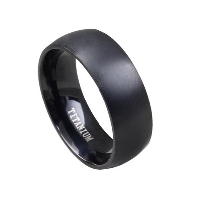 ZRCVENS Fashion Men's Black Titanium Ring Matte Finished C