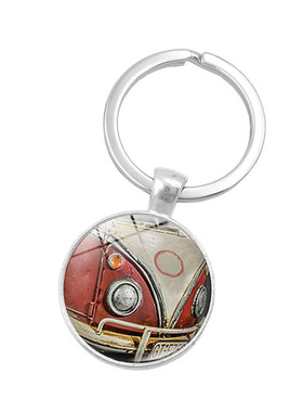 New vintage Hippie Peace Sign Van Bus keychain fashion men