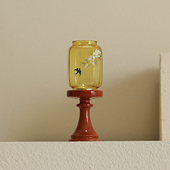 春归故宫红明清烛台玻璃中式 摆件香薰蜡烛烛台茶室氛围灯具