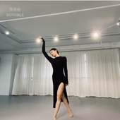 舞韵阁中国古典舞练功服现代舞蹈形体衣欧美性感侧开衩中长裙秋冬