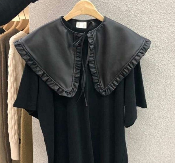 木耳边绑带外搭神器披肩假领子