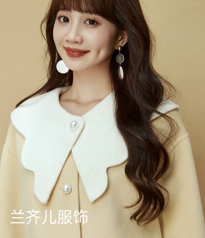 秋冬毛呢大衣领子外搭披肩娃娃领装饰领小尖领搭肩女呢子假领子