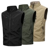 多功能休闲立领多袋工装 马甲男士 户外 春夏秋季 {跨境国内皆可}新款