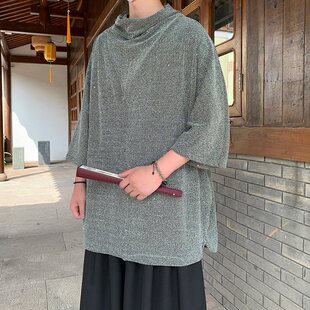 P65控88 t恤 新中式 山本风舞台演出亮闪闪满天星高堆领短袖