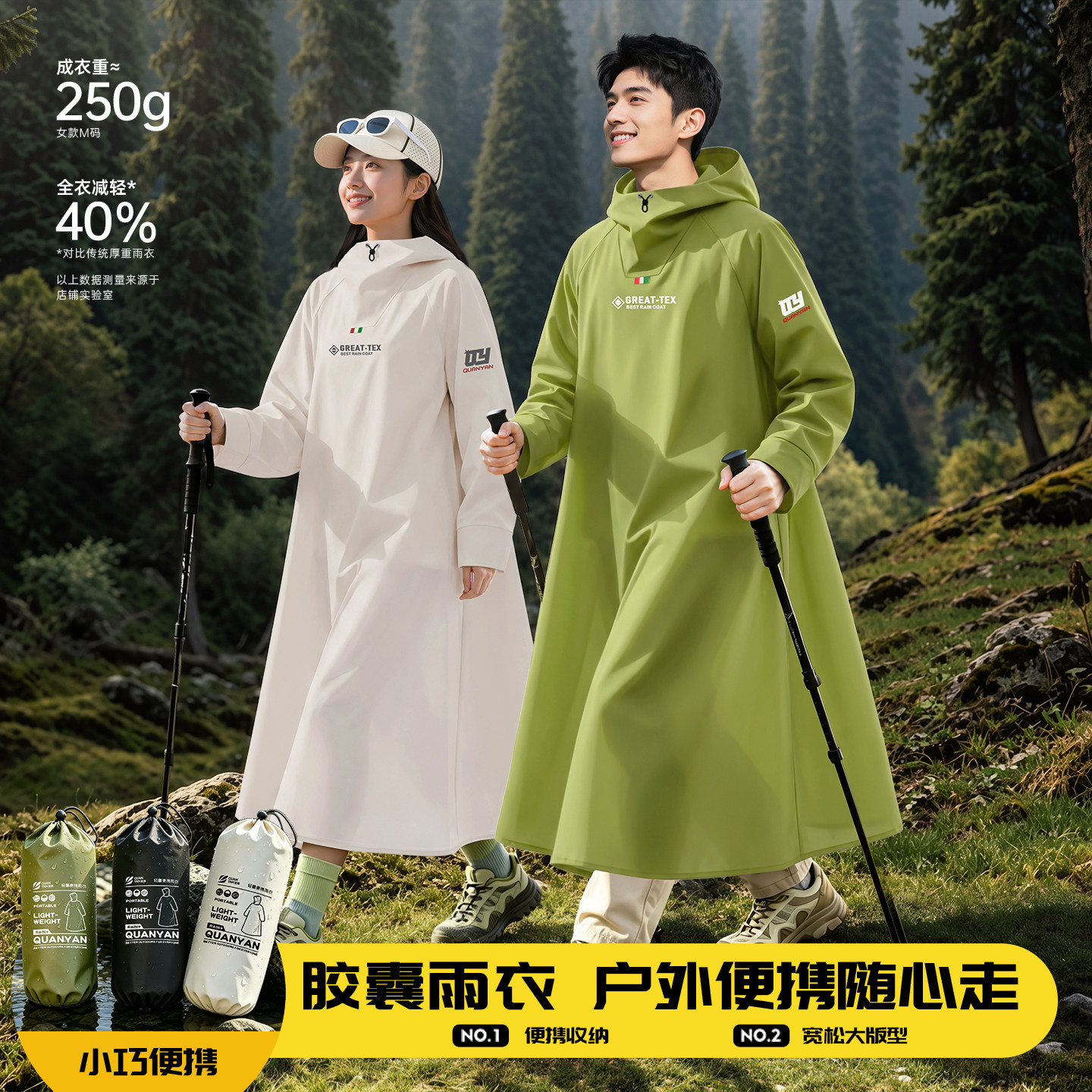 轻量化雨衣户外长款便携雨衣图片