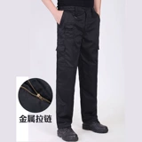 Зимние утепленные джинсы с начесом, черные износостойкие штаны для работы