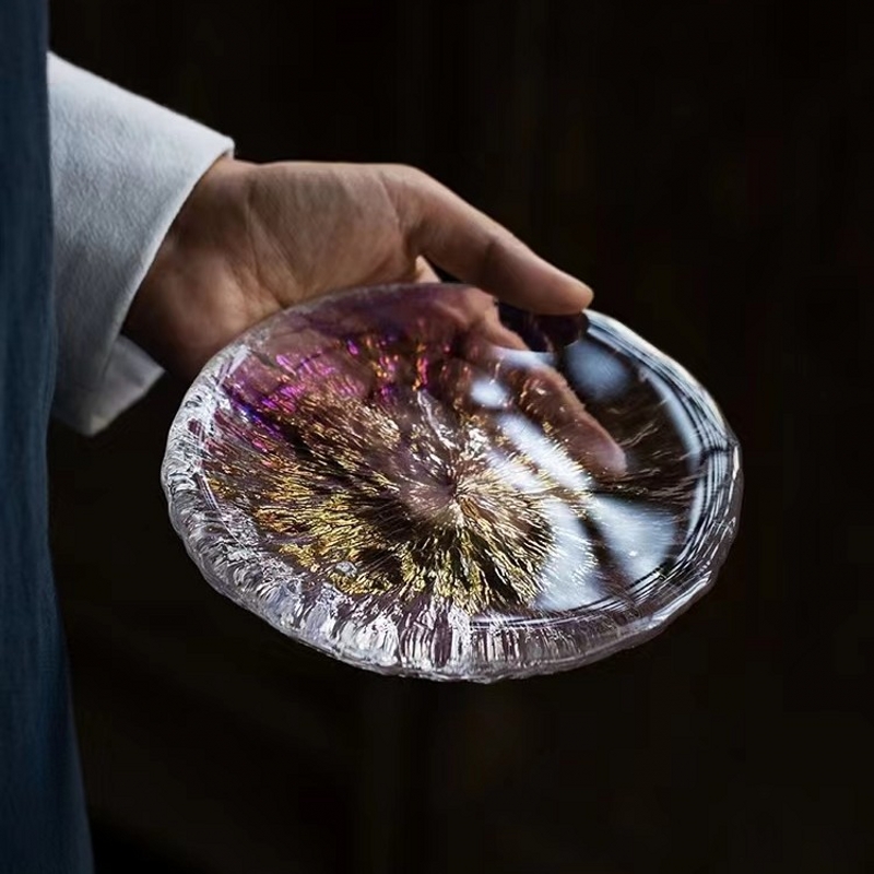 琉璃感玻璃壶承加厚杯托茶托