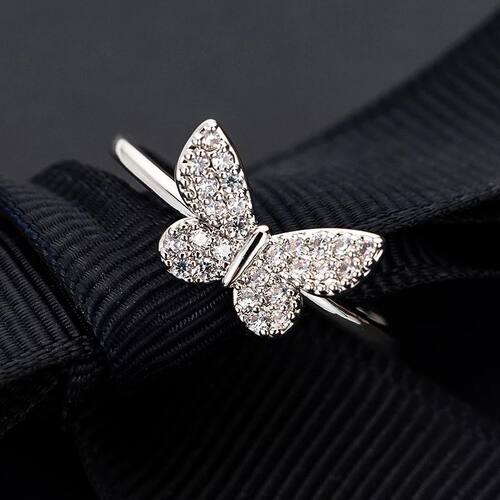 New Design Shiny Butterfly Wedding Ring For Women Romantic