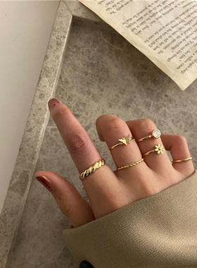 2023 Fashion Simple Design anillos Vintage Metal Color