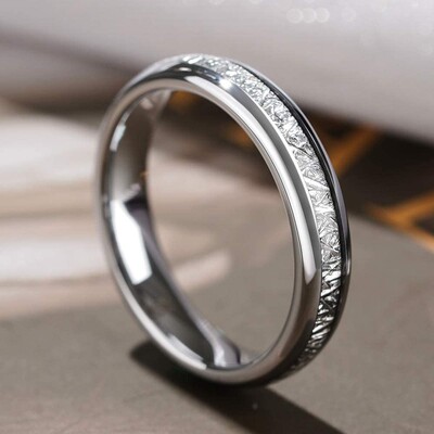 4/6/8 MM Stainless Steel Wedding Ring Silver Color Polished