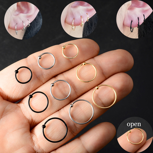 2PCS /Pack Surgical Steel Captive Bead Ring Ear Hoop Nose